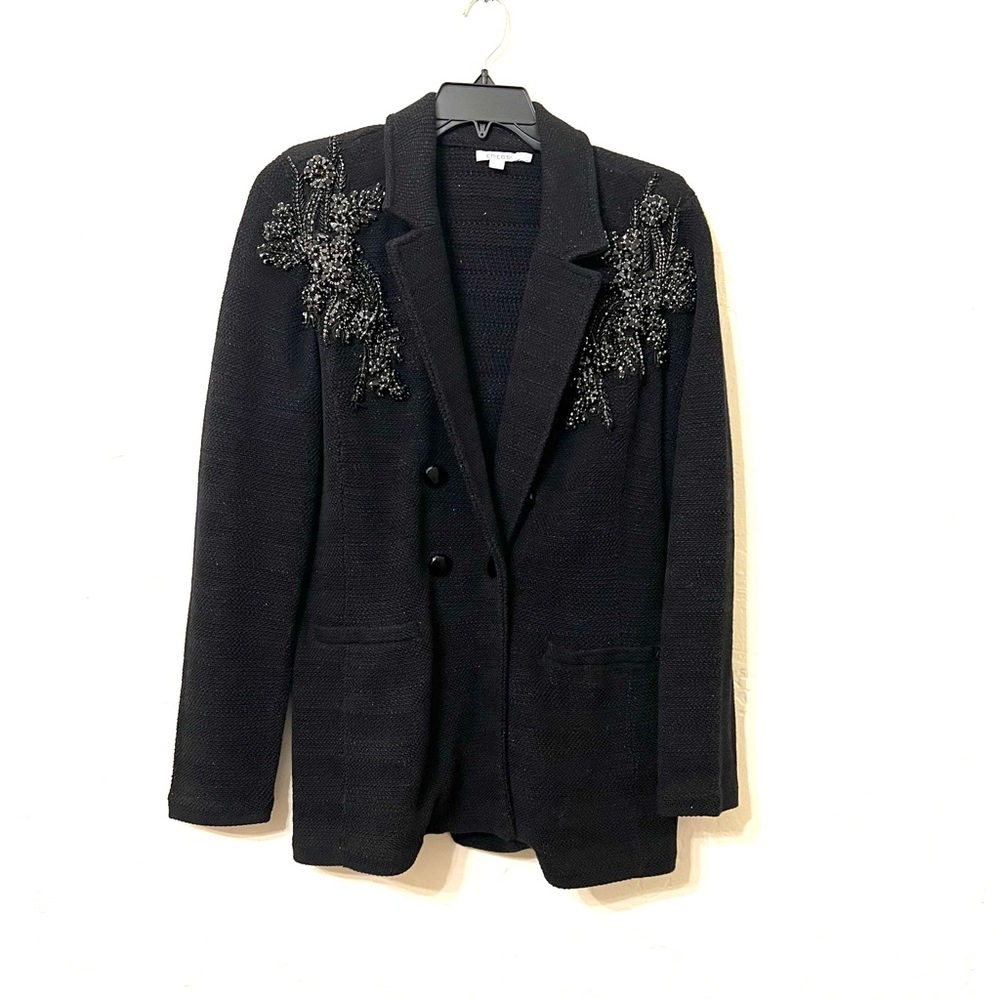Chico's Black Blazer with Beaded Accents